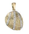 14K Yellow Gold Diamond Shell Pendant