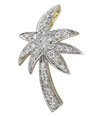 14K Yellow Gold Diamond Palm Tree Pendant
