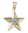 14K Yellow Gold Diamond Star Pendant