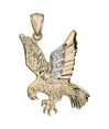 14K Yellow Gold Diamond Eagle Pendant