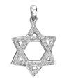 14K White Gold Diamond Star of David Pendant