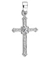14K White Gold Diamond Cross Pendant