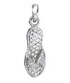 14K White Gold Diamond Flip Flop Charm