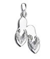 14K White Gold Diamond Pair of Flip Flop Charm