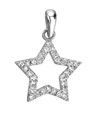14K White Gold Star Diamond Pendant