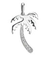 14Kt White Gold Palm Tree Diamond Charm