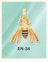 Yellow Jacket Enamel 14K Yellow Gold Bee Charm