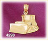 14K Yellow Gold Construction Bulldozer Charm