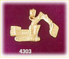 14K Yellow Gold Construction Excavator Charm