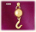 14K Yellow Gold Construction Hook Charm