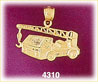 14K Yellow Gold Construction Truck Mounted Crane Charm