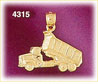 14Kt Yellow Gold Construction Dump Truck Charm