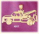 14K Yellow Gold Construction Tow Truck Charm