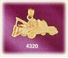 14K Yellow Gold Tow Truck Construction Vehicle Charm