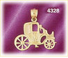 14K Yellow Gold Carriage Coach Charm