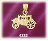 14K Yellow Gold Stagecoach Charm