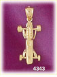 14K Yellow Gold Convertible Classic Car Charm 3D
