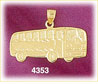14K Yellow Gold Transportation Bus Charm
