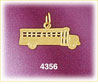 14K Yellow Gold Passenger Bus Transportation Charm