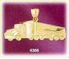14Kt Yellow Gold 18 Wheeler Truck Charm