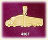 14K Yellow Gold 18 Wheeler Truck Charm