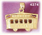 14K Yellow Gold Desire Cable Car Train Charm