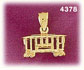 14K Yellow Gold Railroad Car Train Charm 3D