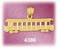 14K Yellow Gold Railcar Train Charm