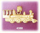 14K Yellow Gold Locomotive Train Charm 3D