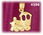 14K Yellow Gold Locomotive Train Charm