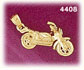 14K Yellow Gold Motorcycle Charm 3D