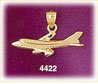 14K Yellow Gold Boeing 747 Airliner Charm