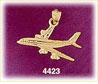 14K Yellow Gold Passenger Boeing 747 Aircraft Airplane Charm