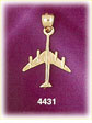 14K Yellow Gold Jet Aircraft Airplane Charm