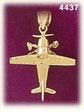 14Kt Yellow Gold Propeller Driven Airplane Charm