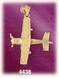 14K Yellow Gold 3D Propeller Driven Airplane Charm