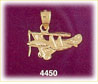 14K Yellow Gold Propeller Driven Airplane Charm