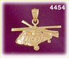 14K Yellow Gold Dual Rotor Aircraft Helicopter Charm