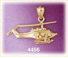 14K Yellow Gold Bell Model Helicopter Aircraft Rotorcraft Charm