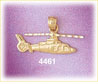 14K Yellow Gold Aircraft Helicopter Charm