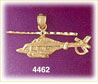 14K Yellow Gold Bell Model Aircraft Helicopter Charm