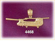 14K Yellow Gold Tandem Rotor Helicopter Charm