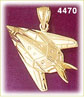 14K Yellow Gold Stealth Bomber Military Aircraft Charm