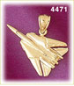 14K Yellow Gold F14 A Tomcat Jet Plane Military Aircraft Charm