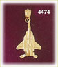 14K Yellow Gold MiG Military Aircraft Attack Plane Charm