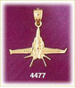 14K Yellow Gold Military Plane Charm