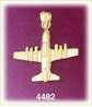 14K Yellow Gold Fighter Aircraft Plane Charm