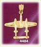 14K Yellow Gold F38J Lightning Military Aircraft Plane Charm