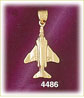 14K Yellow Gold Plane F15 Fighter Plane Aircraft Charm