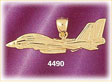 14K Yellow Gold F14A Tomcat Fighter Plane Charm